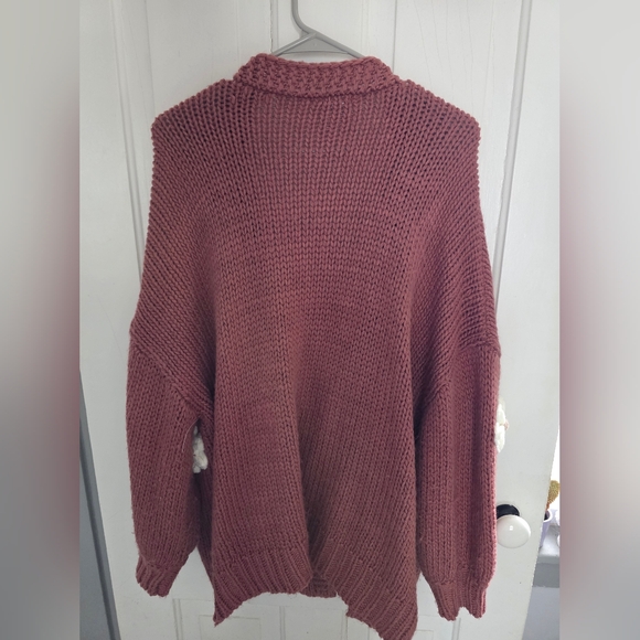 Arula Women's Floral Knit Sweater - Mauve and Cream - Picture 2 of 4